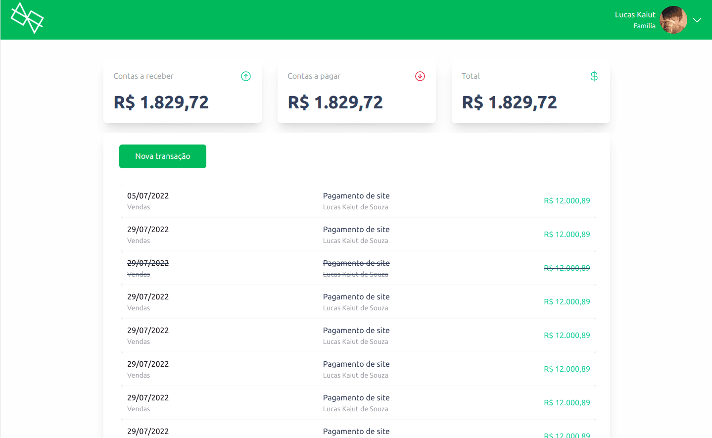 Tela do projeto Monensure